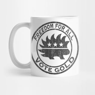 Libertarian Porcupine Freedom For All Logo Vote Gold - Black Mug